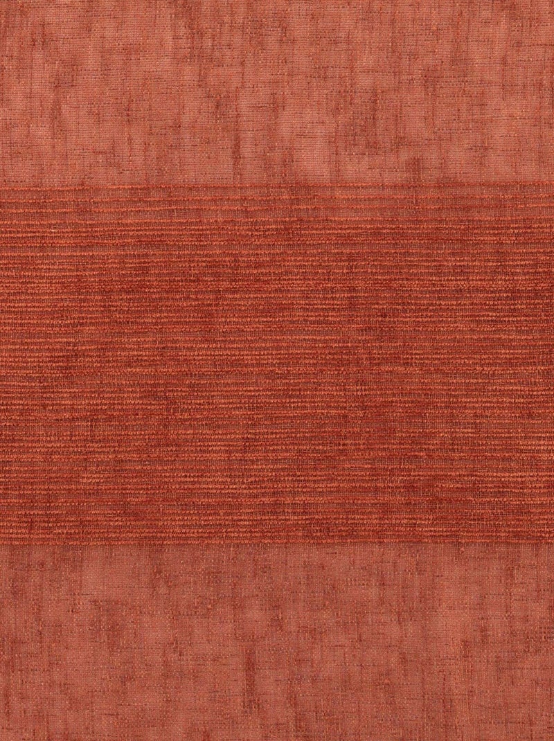 Voile de chenille com efeito de linho às riscas Terracota - Kiabi