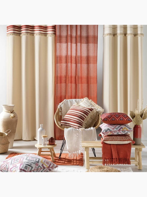 Voile de chenille com efeito de linho às riscas - Kiabi