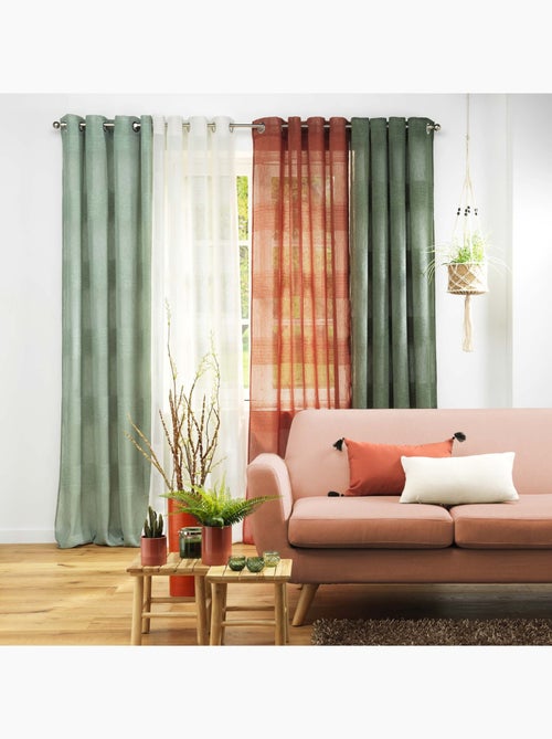 Voile de chenille com efeito de linho às riscas - Kiabi