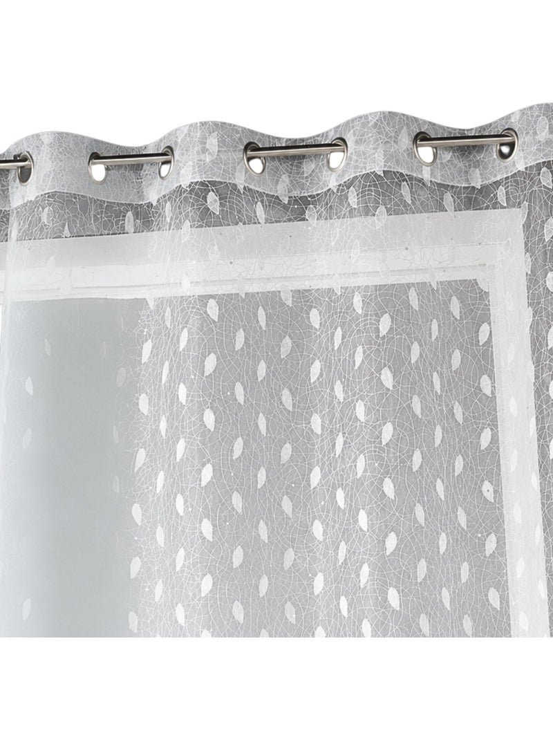 Voile de organza bordado com estampados de fantasia Branco - Kiabi