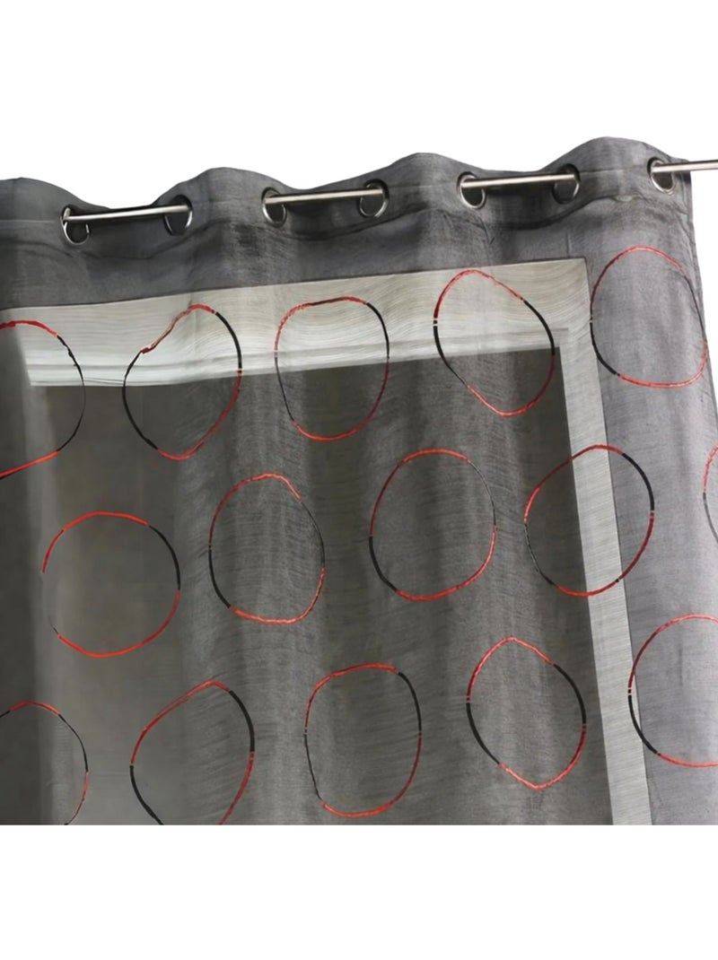 Voile de organza com círculos bordados Preto - Kiabi