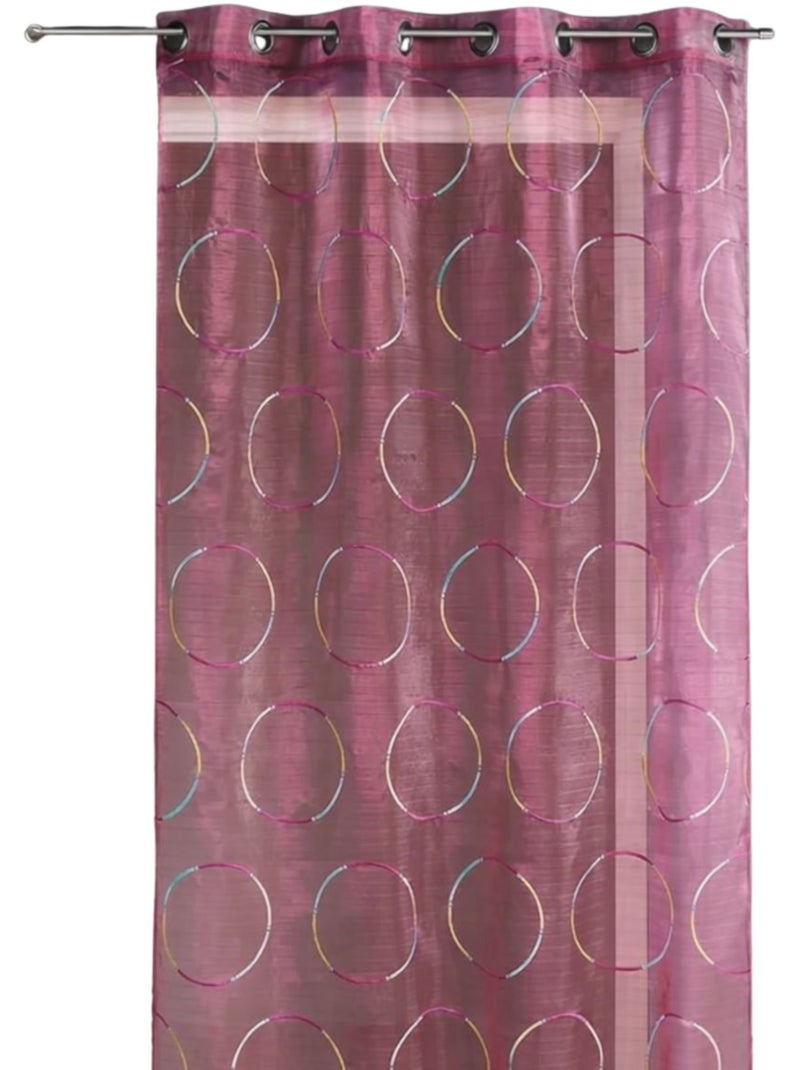 Voile de organza com círculos bordados Rosa-fúcsia - Kiabi