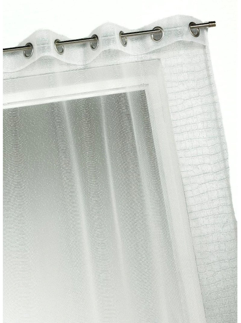 Voile de organza com riscas horizontais finas Marfim - Kiabi
