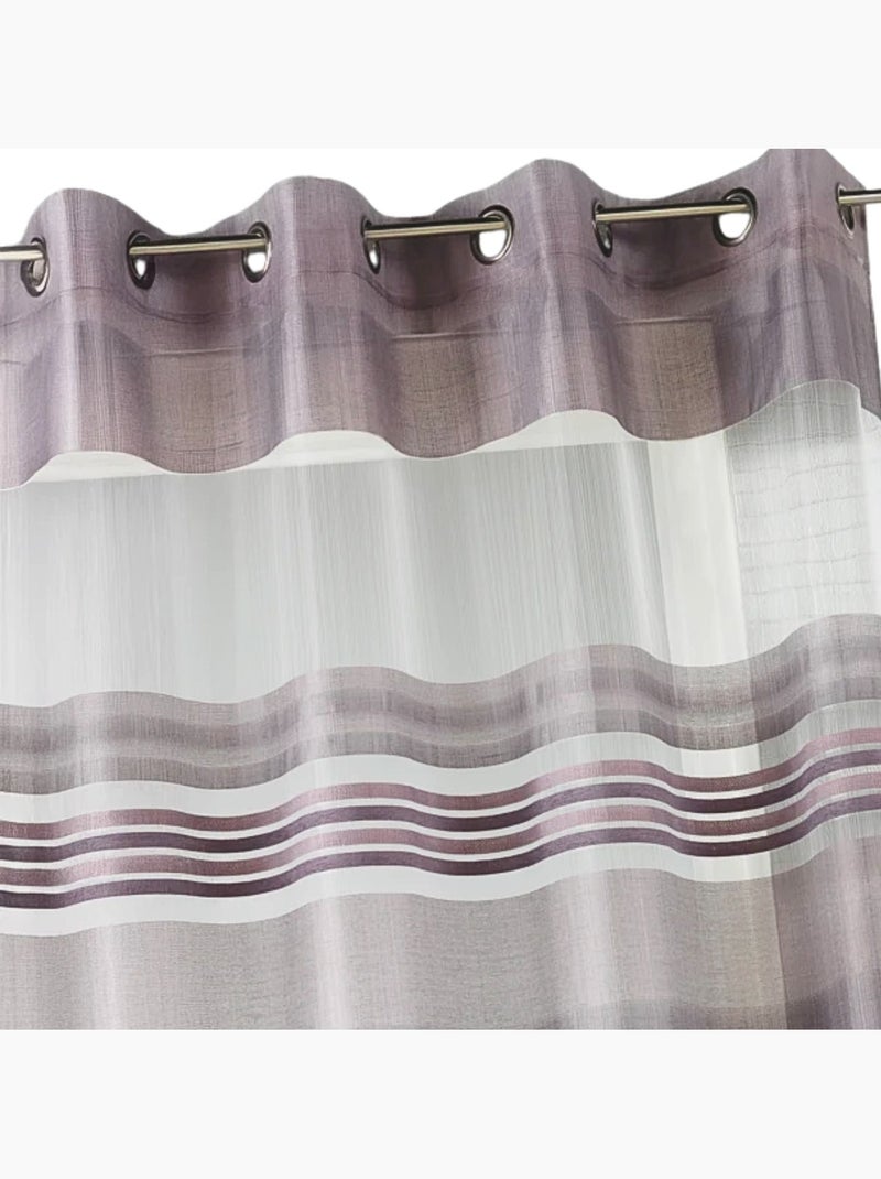 Voile de organza com riscas horizontais tecidas Rosa velho - Kiabi