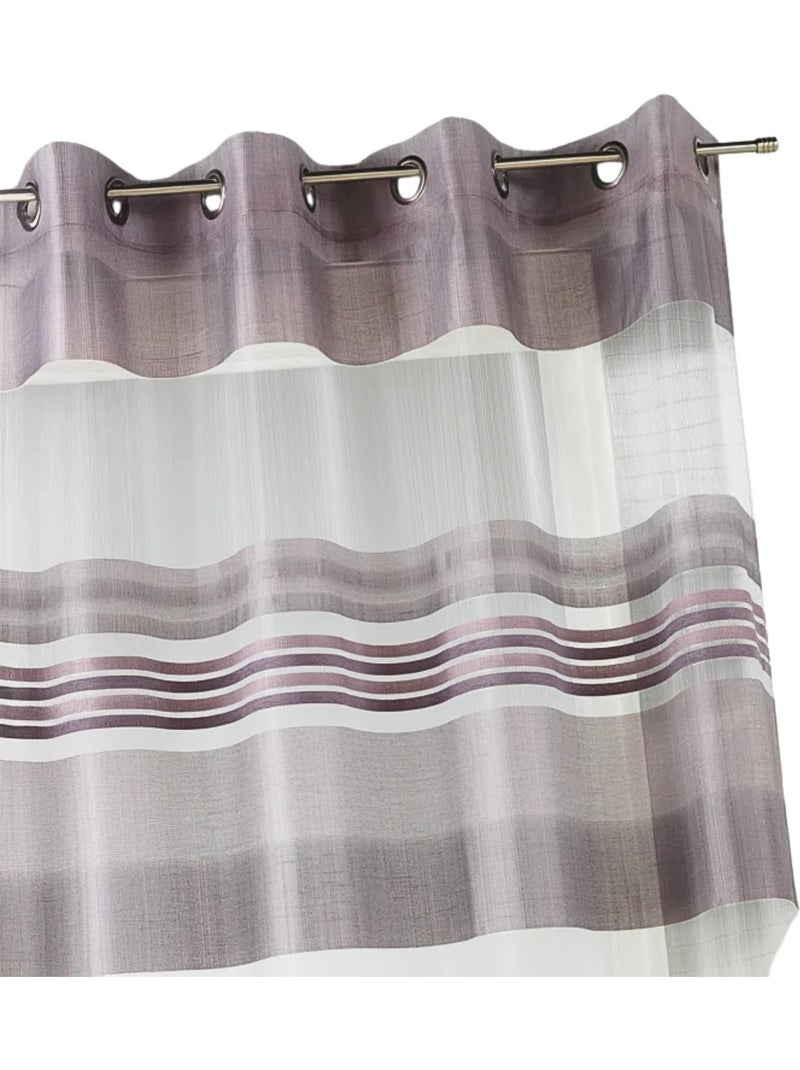 Voile de organza com riscas horizontais tecidas Rosa velho - Kiabi