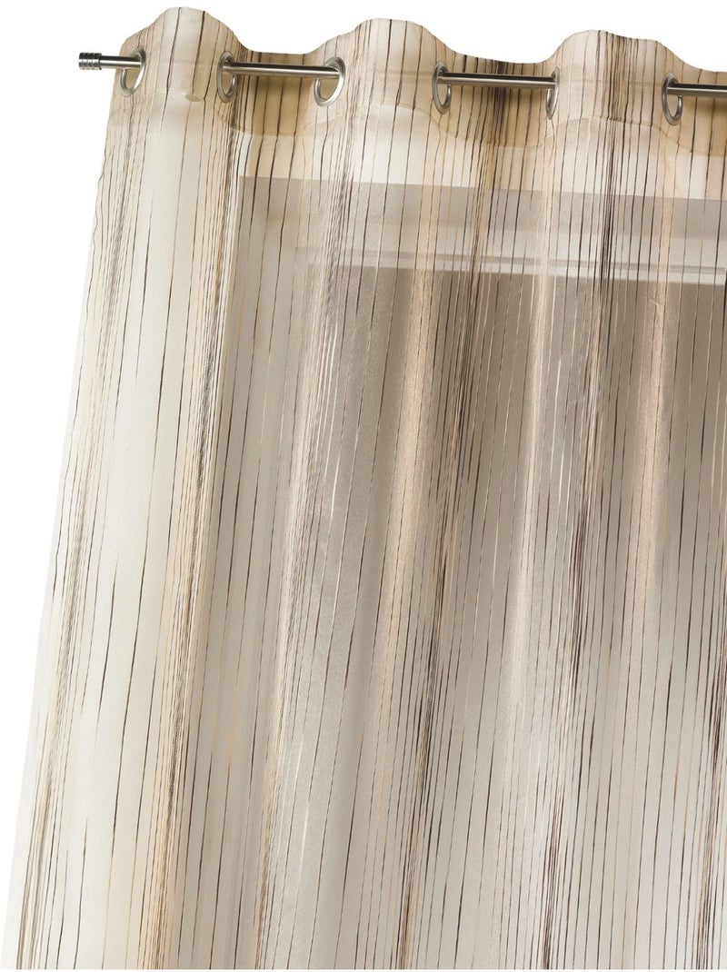 Voile de organza com riscas verticais tecidas Bege - Kiabi