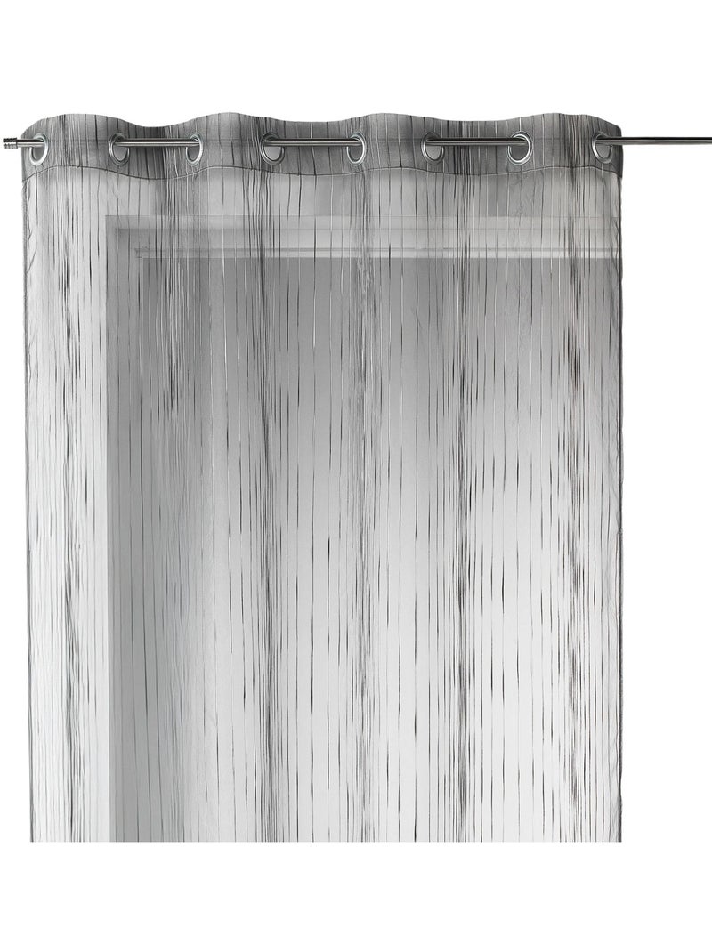 Voile de organza com riscas verticais tecidas Cinza claro - Kiabi