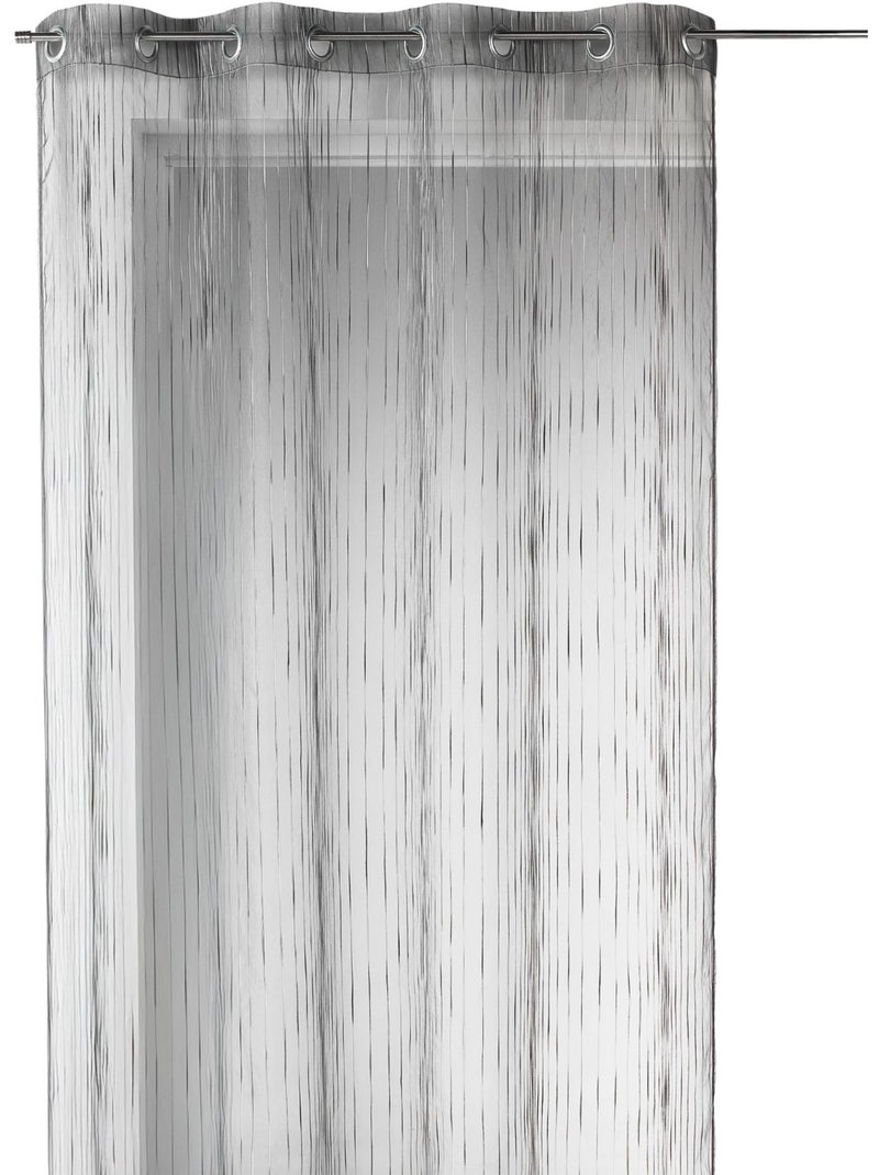 Voile de organza com riscas verticais tecidas Cinza claro - Kiabi