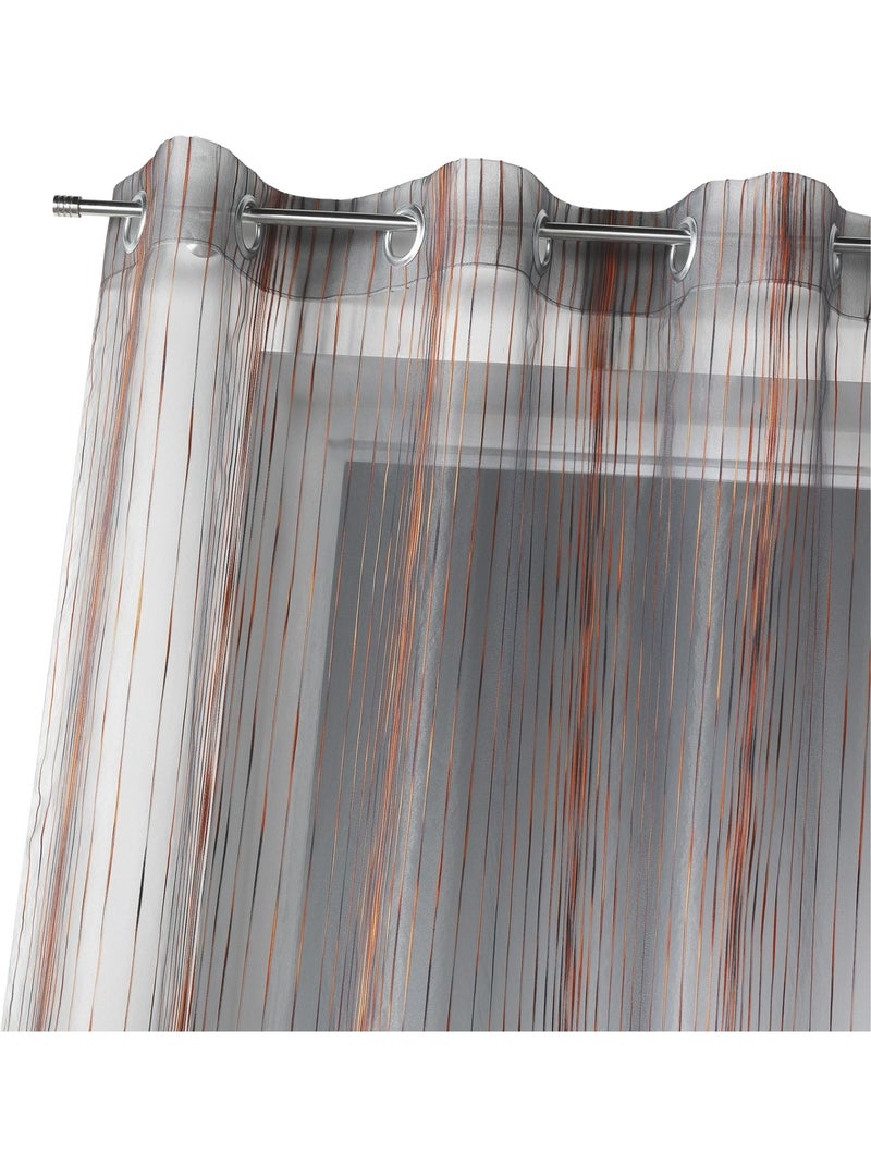 Voile de organza com riscas verticais tecidas Cobre - Kiabi