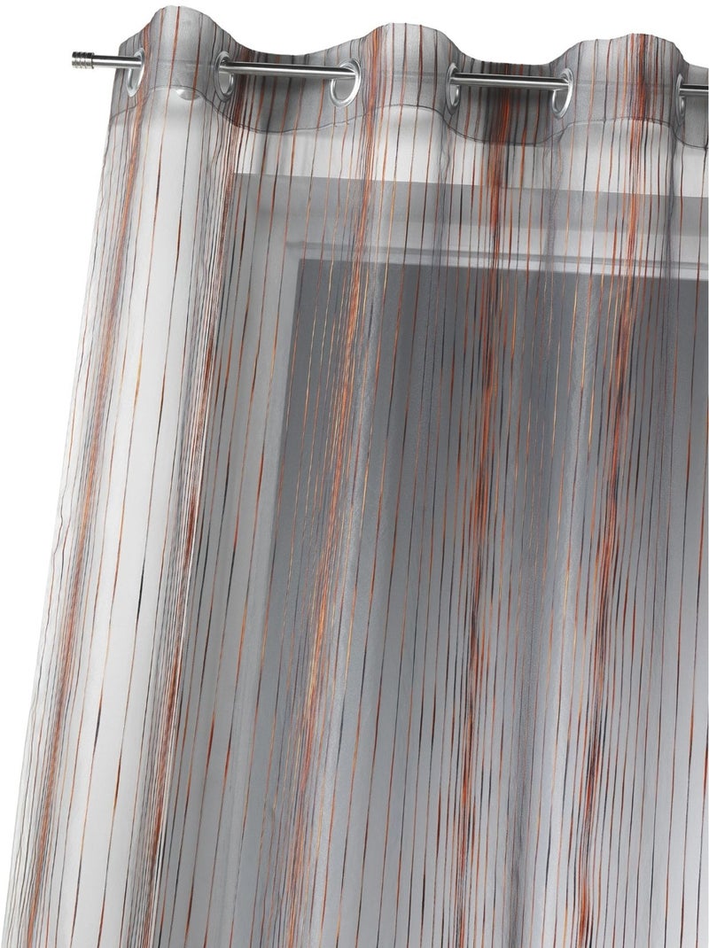 Voile de organza com riscas verticais tecidas Cobre - Kiabi