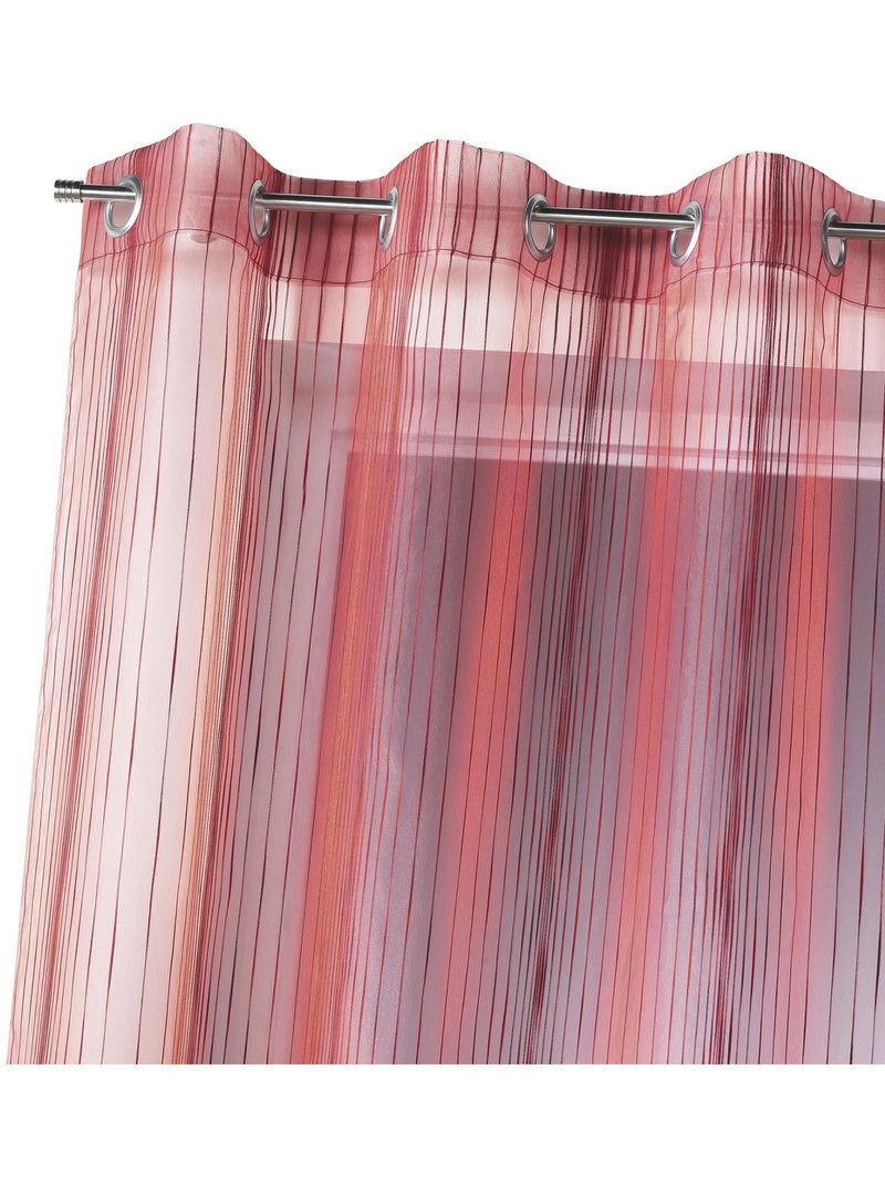 Voile de organza com riscas verticais tecidas Vermelho tijolo - Kiabi