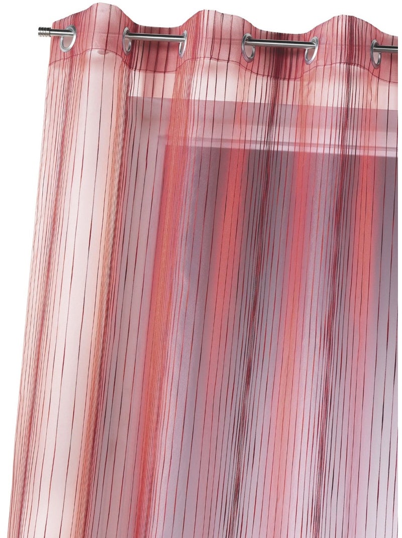 Voile de organza com riscas verticais tecidas Vermelho tijolo - Kiabi