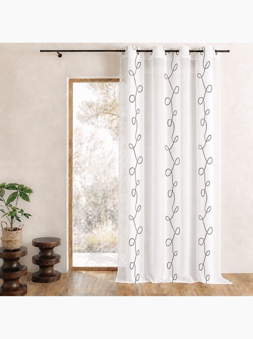 Voile de organza estampado com riscas e fios - Kiabi
