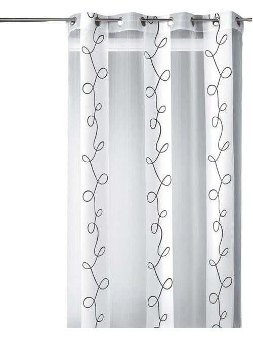 Voile de organza estampado com riscas e fios - Kiabi