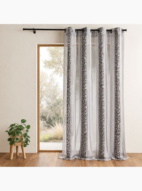 Voile de organza jacquard com motivo de folhagem - Kiabi