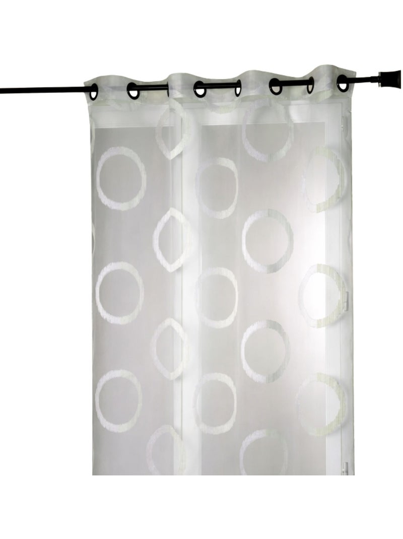 Voile de organza jacquard com padrão redondo Marfim - Kiabi