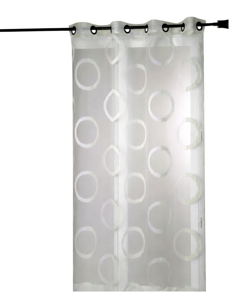 Voile de organza jacquard com padrão redondo Marfim - Kiabi