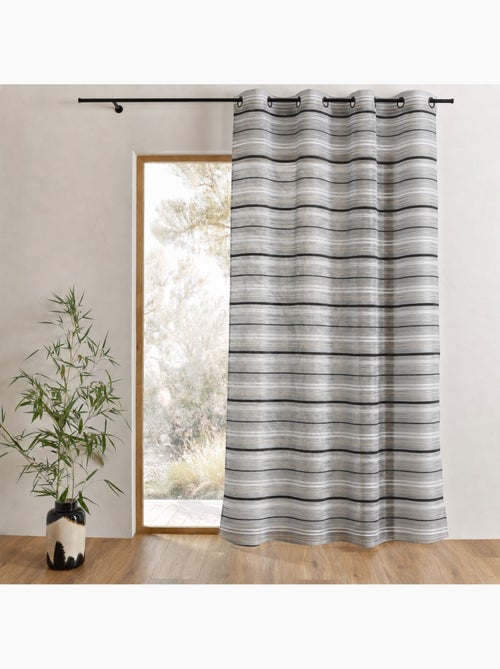 Voile de organza tecido às riscas horizontais com ilhós - Kiabi