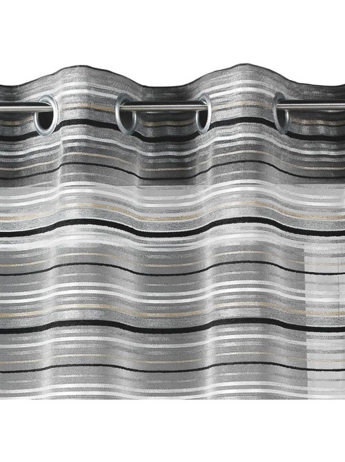 Voile de organza tecido às riscas horizontais com ilhós - Kiabi