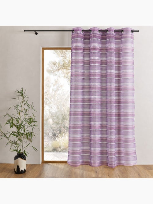 Voile de organza tecido às riscas horizontais com ilhós - Kiabi