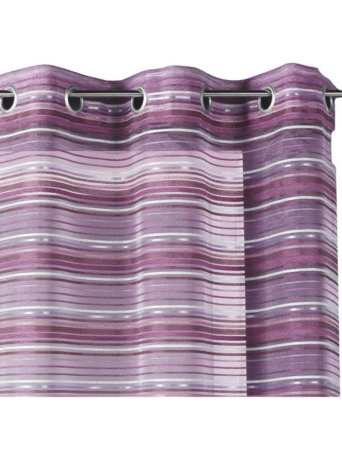Voile de organza tecido às riscas horizontais com ilhós - Kiabi