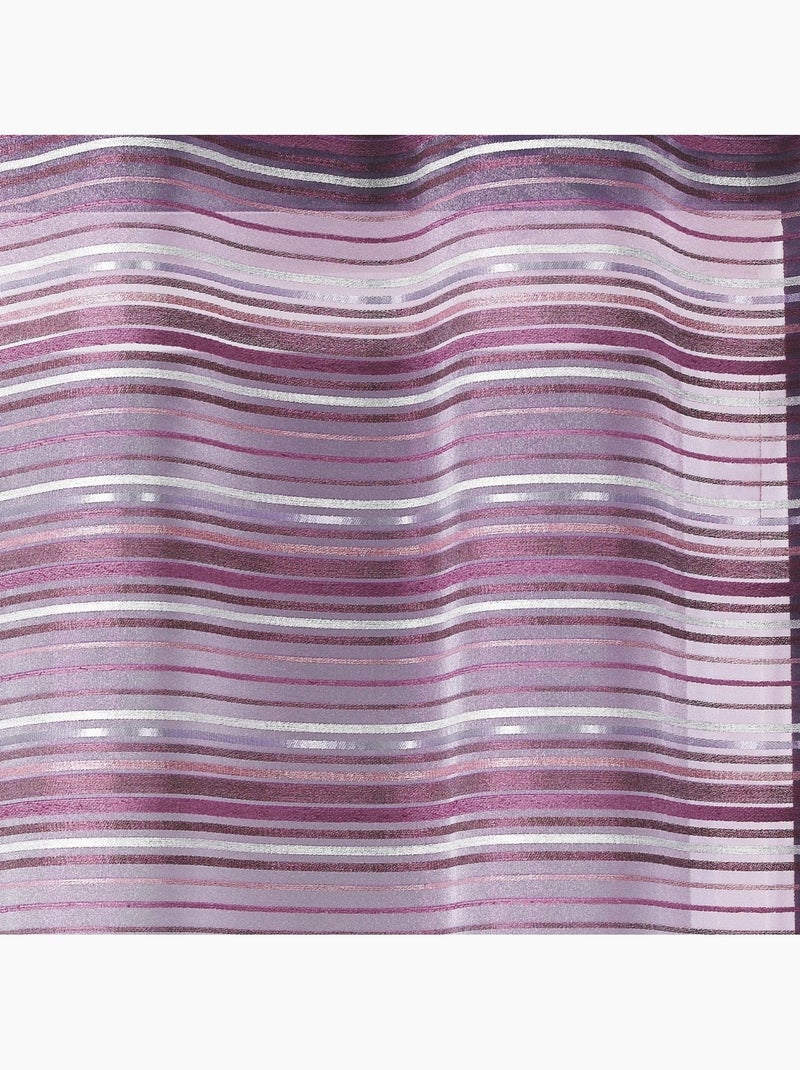 Voile de organza tecido às riscas horizontais com ilhós Lilás-claro - Kiabi