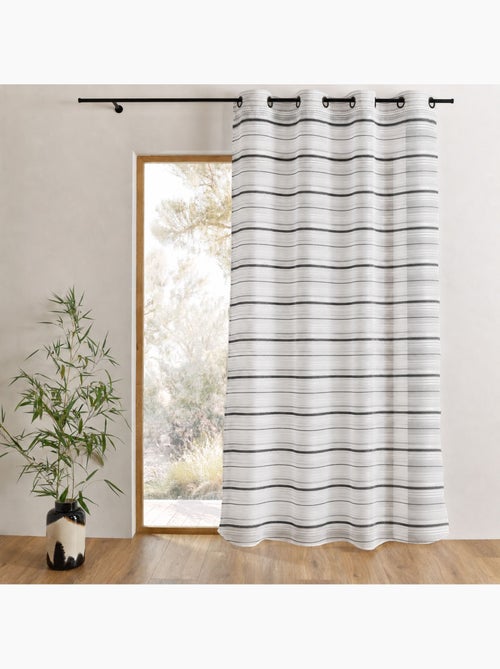 Voile de organza tecido às riscas horizontais com ilhós - Kiabi