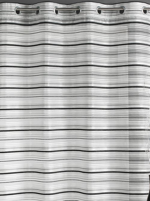 Voile de organza tecido às riscas horizontais com ilhós - Kiabi