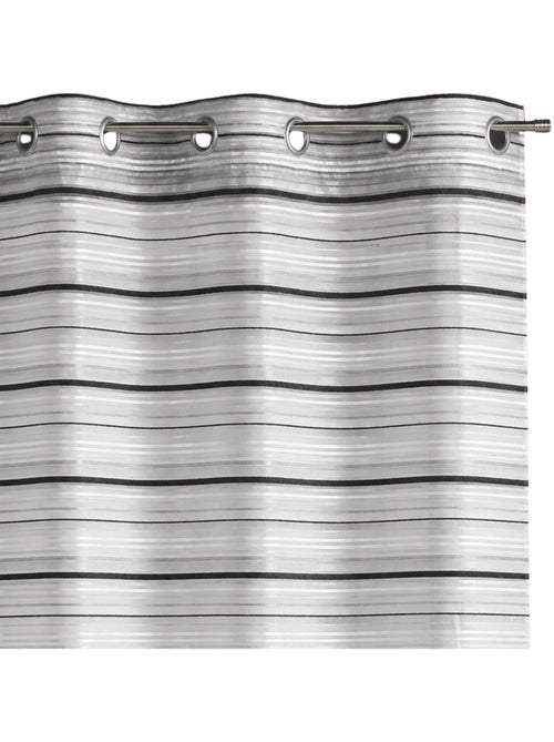 Voile de organza tecido às riscas horizontais com ilhós - Kiabi
