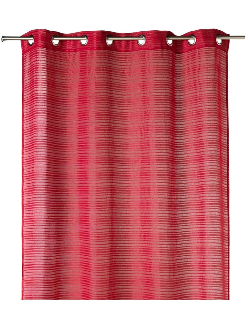 Voile de riscas horizontais tom sobre tom Vermelho tijolo - Kiabi