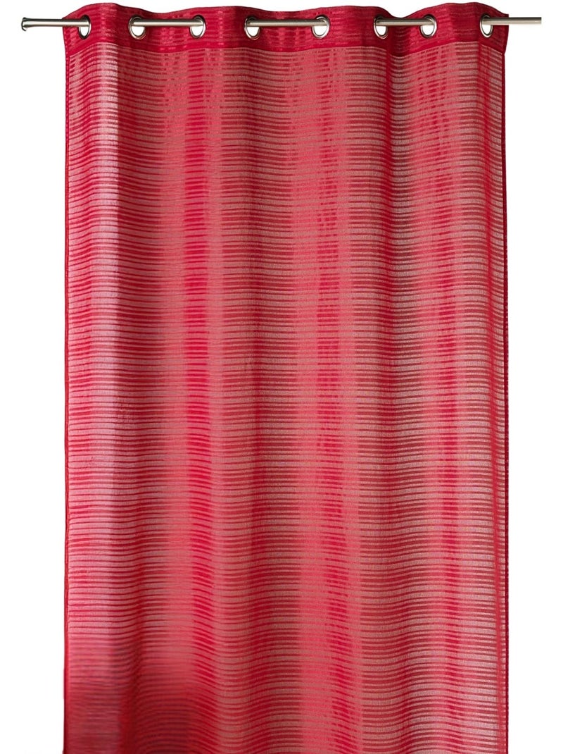 Voile de riscas horizontais tom sobre tom Vermelho tijolo - Kiabi