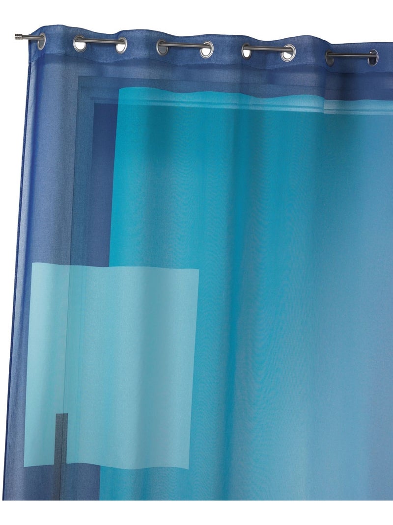 Voile estampado com motivos gráficos Azul - Kiabi