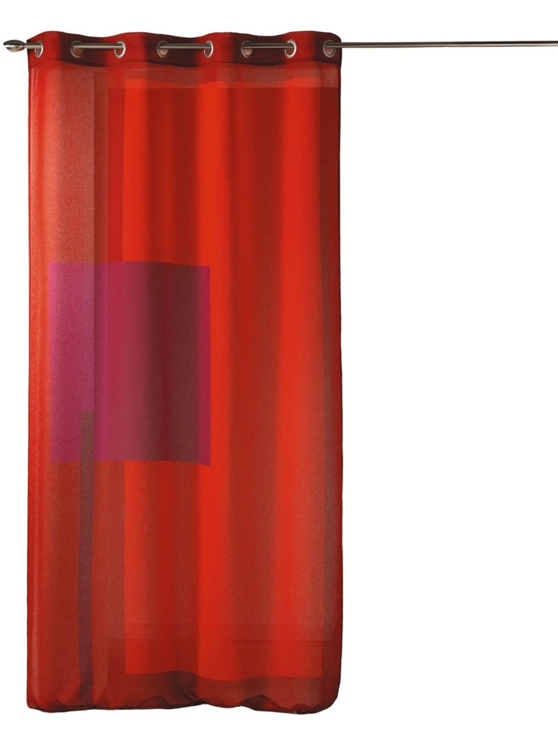 Voile estampado com motivos gráficos Vermelho tijolo - Kiabi