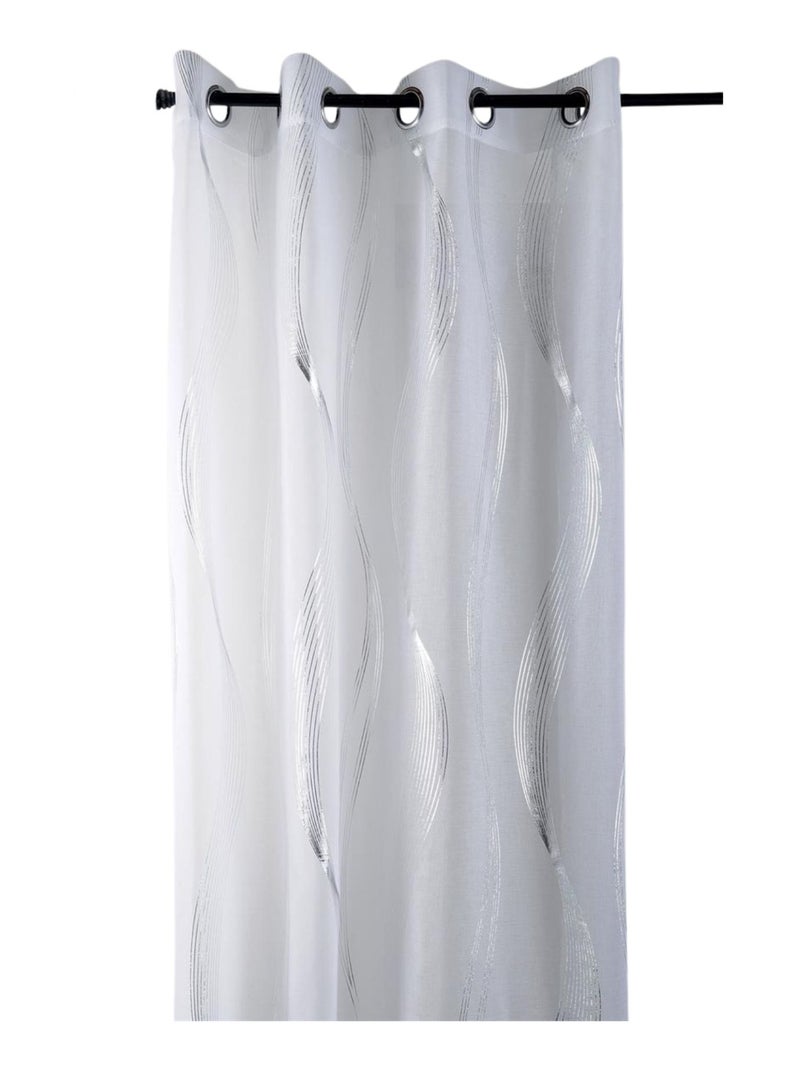Voile metálico de riscas onduladas Branco - Kiabi