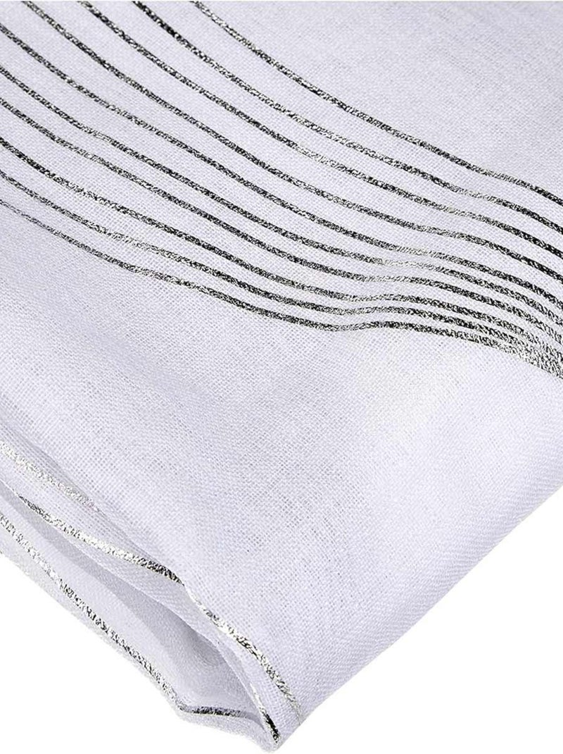 Voile metálico de riscas onduladas Branco - Kiabi