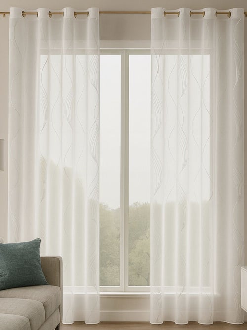 Voile metálico de riscas onduladas - Kiabi