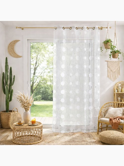 Voile vermelho com motivos bordados - Kiabi