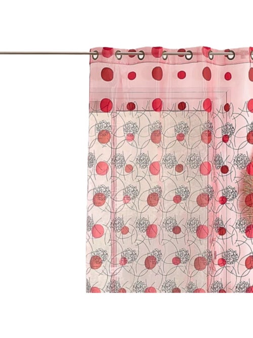 Voile vermelho com motivos bordados - Kiabi