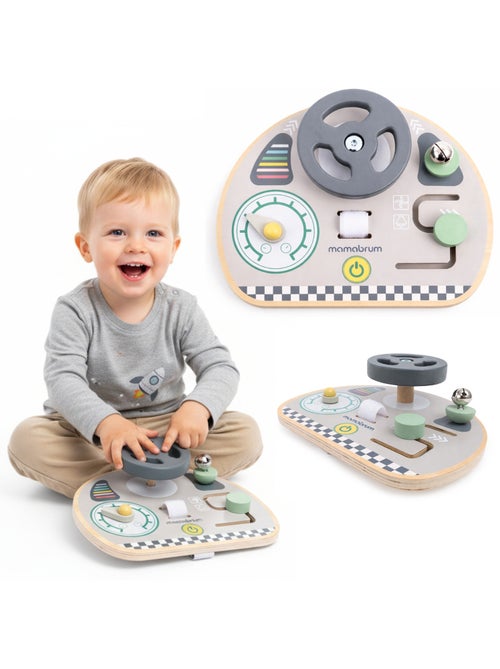 Volante madeira infantil painel carro 20x16cm brinquedo viagem mamabrum - Kiabi Volante madeira infantil painel carro 20x16cm brinquedo viagem mamabrum - Kiabi
