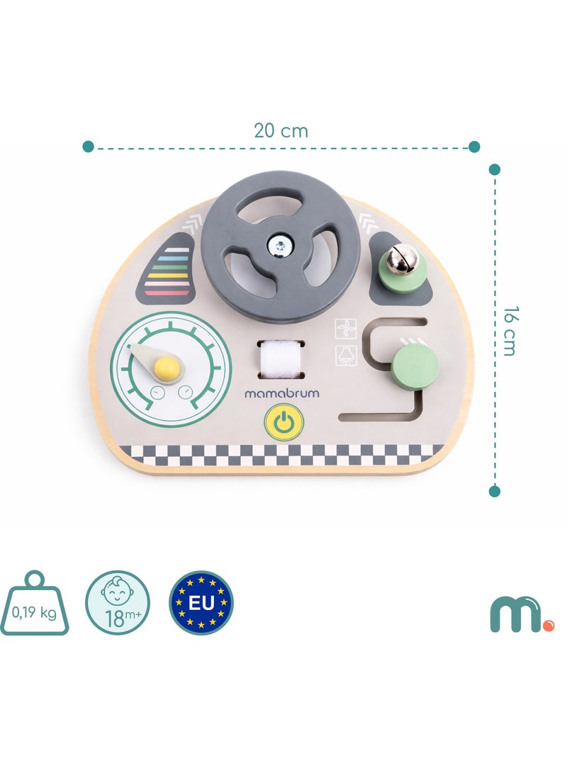 Volante madeira infantil painel carro 20x16cm brinquedo viagem mamabrum N/D - Kiabi