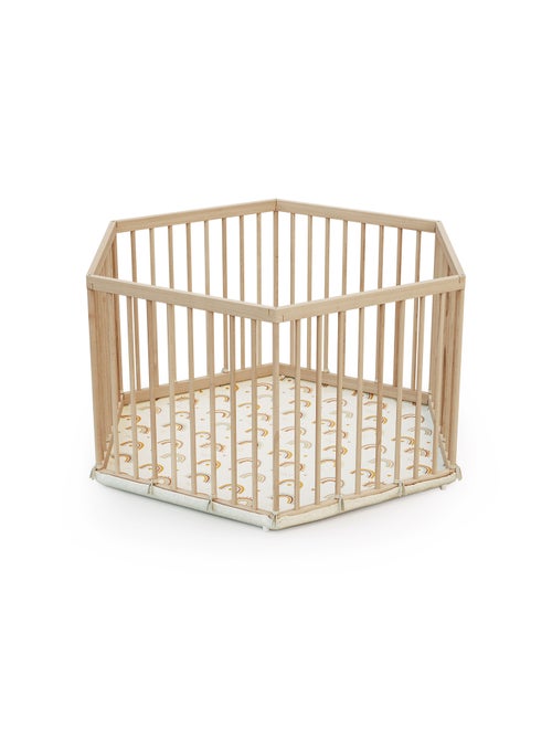 Webaby - alveo cercado hexagonal de madeira para bebê - 125 x 109 x 65 cm - Kiabi Webaby - alveo cercado hexagonal de madeira para bebê - 125 x 109 x 65 cm - Kiabi