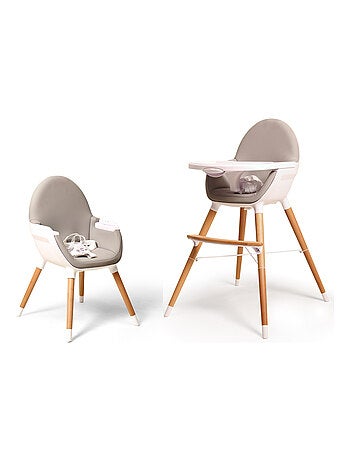 Webaby - cadeira alta para bebé de plástico branco e cinzento