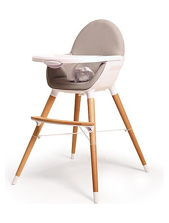 Webaby - cadeira alta para bebé de plástico branco e cinzento