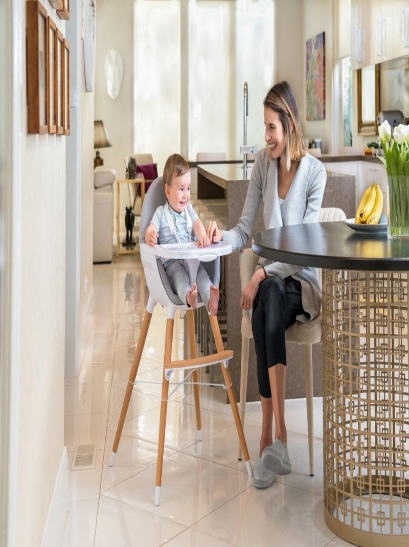 Webaby - cadeira alta para bebé de plástico branco e cinzento Branco Cinza - Kiabi