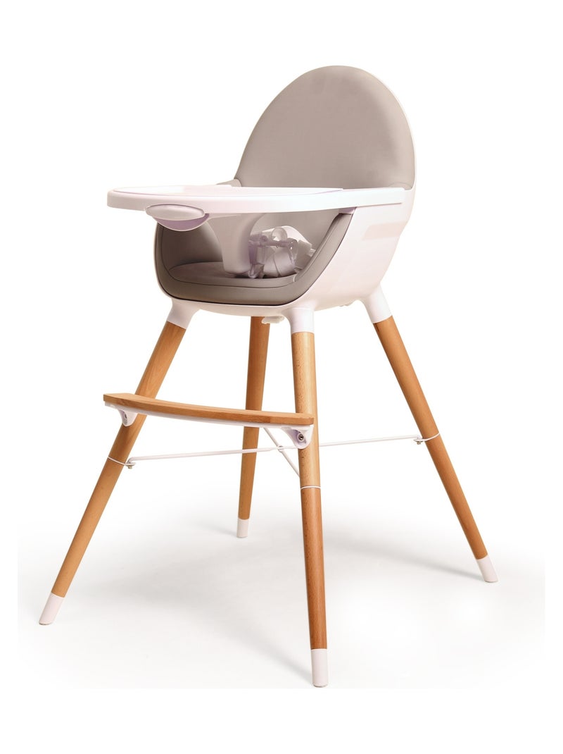 Webaby - cadeira alta para bebé de plástico branco e cinzento Branco Cinza - Kiabi