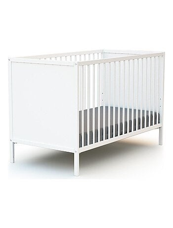 Webaby - cama de bebe panda de madeira branco 60 x 120 cm alba
