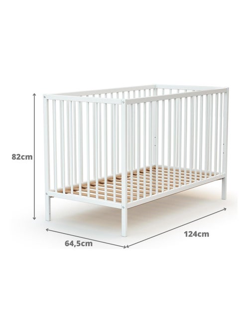 Webaby - cama de bebe de madeira branco 60 x 120 cm one - Kiabi Webaby - cama de bebe de madeira branco 60 x 120 cm one - Kiabi