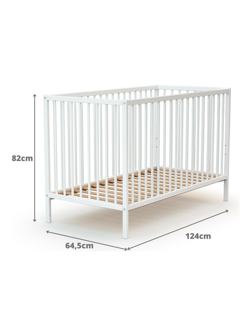 Webaby - cama de bebe de madeira branco one 60 x 120 cm Branco - Kiabi
