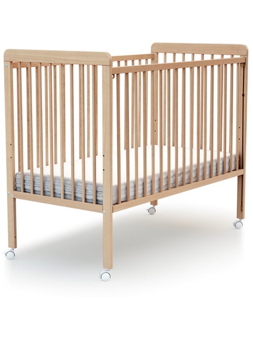 Webaby - cama de bebê deslizante de madeira com colchão livo faia envernizada 60 x 120 cm - Kiabi Webaby - cama de bebê deslizante de madeira com colchão livo faia envernizada 60 x 120 cm - Kiabi