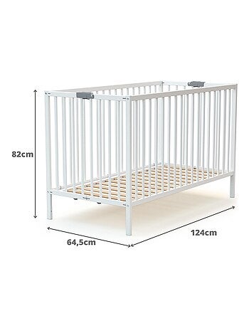 Webaby - cama de bebe dobrável de madeira branco 60 x 120 cm flex